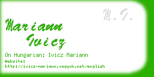 mariann ivicz business card